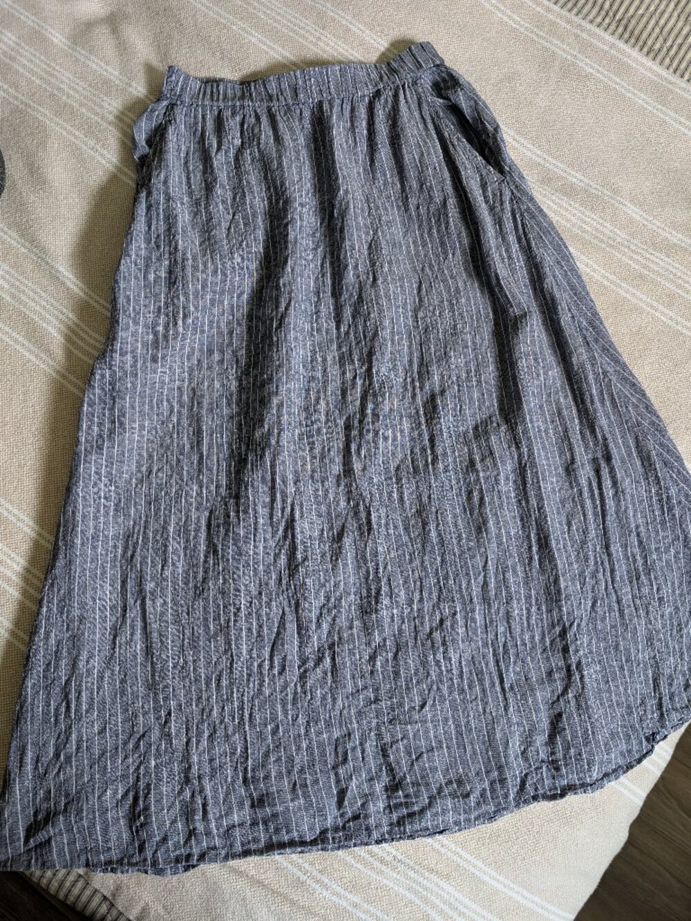 Eileen Fisher crinkle linen skirt